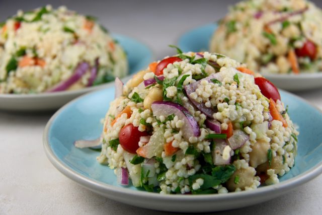 Couscous Salad with Red Peppers and Chickpeas