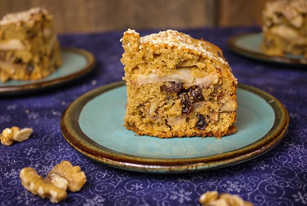 Cinnamon Walnut Apple Cake Baked with Olive Oil (Greek Island of Crete)