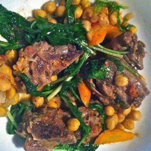 Lamb Stew With Spinach & Garbanzos