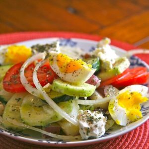 Mediterranean Diet: Potato and Egg Salad with Olives and Feta