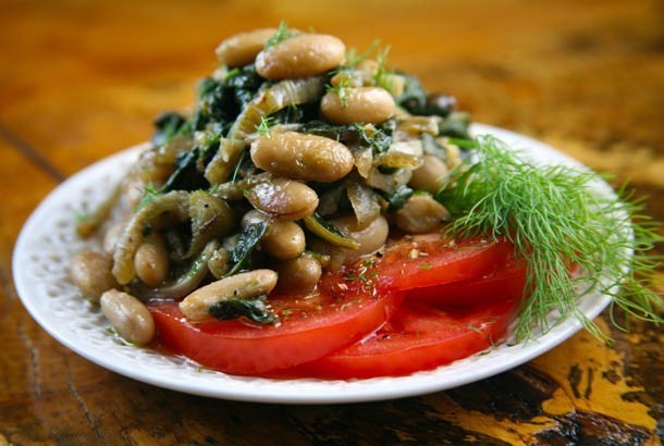 Roasted Fennel With Greens And Beans