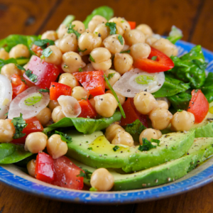 Chickpea and Spinach Salad with Avocado