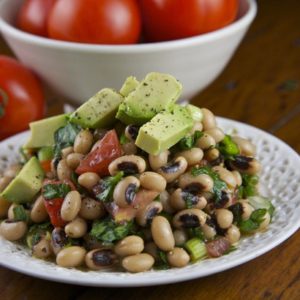 Mediterranean Diet Recipes: Black Eyed Bean and Avocado Salad