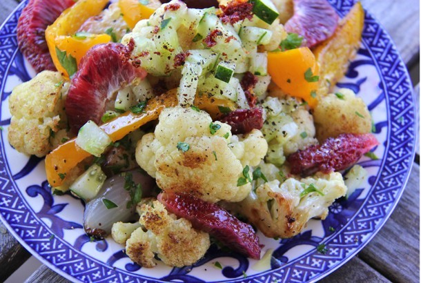 Cauliflower, Sweet Peppers And Blood Oranges