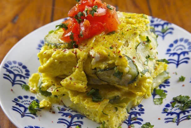 Zucchini and Onion Omelet (Greek Island of Crete)