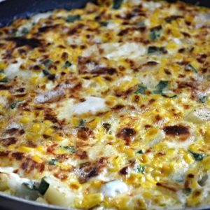 Mediterranean Diet Recipes: Corn Potato Scallion Frittata