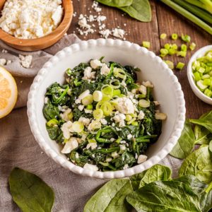 Spinach with Feta and Lemon (Island of Crete-Greece)