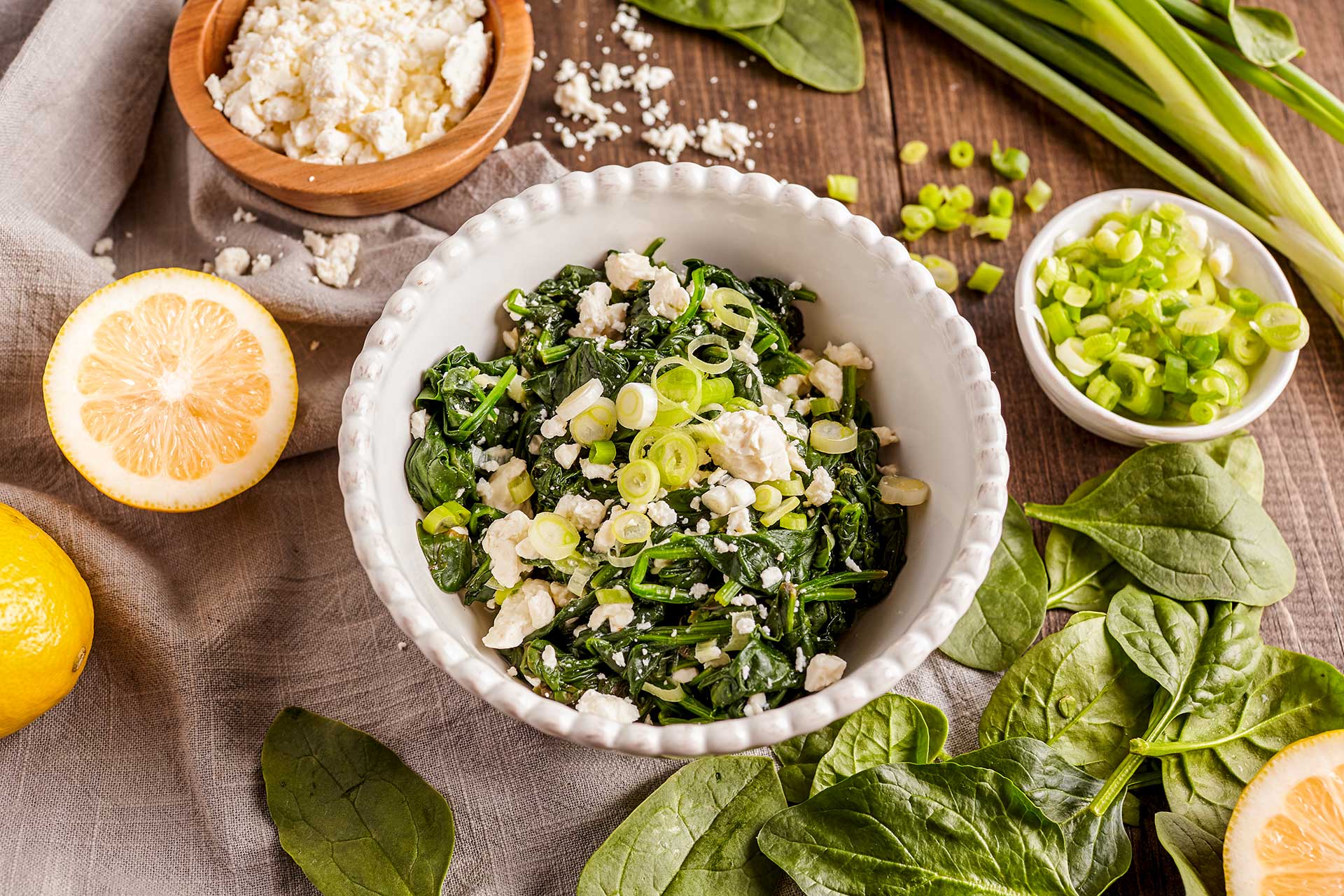 Spinach with Feta and Lemon (Island of Crete-Greece)