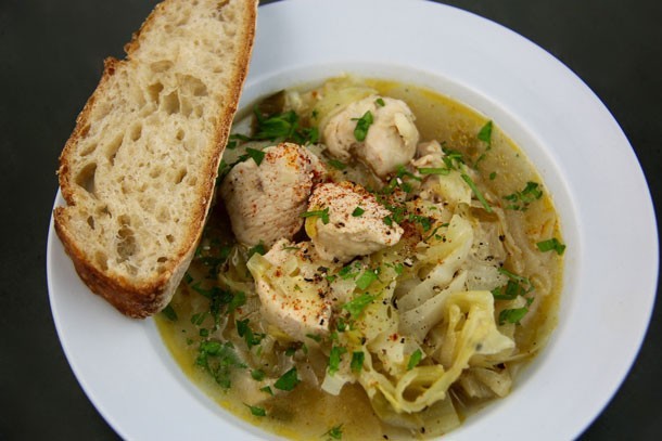 Chicken Leek Soup with White Wine (Island of Crete-Greece)