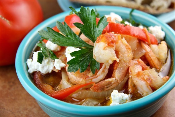 Mediterranean Diet Recipes: Shrimp with Feta