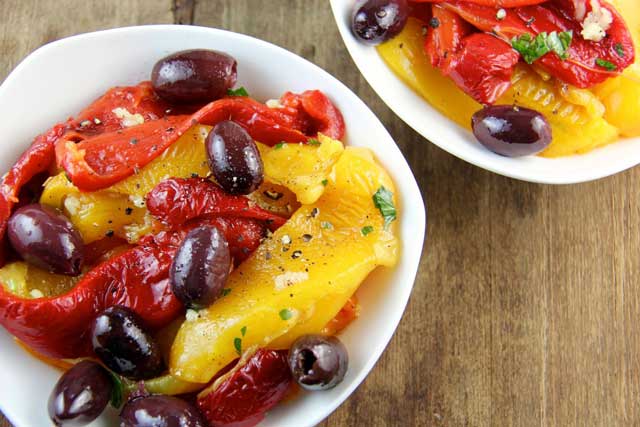 Roasted Pepper and Kalamata Olive Salad (Greek Island of Crete)