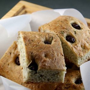 Mediterranean Diet Recipes: Focaccia with Olives and Rosemary