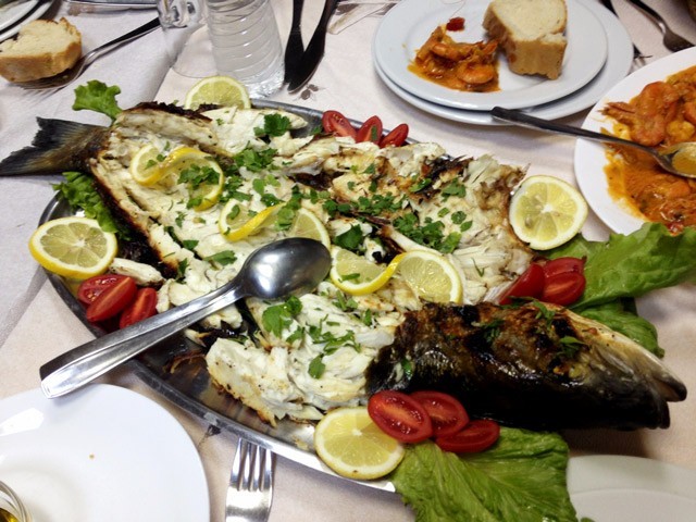 Whole Cooked Fish Thessaloniki in Lemon Olive Oil