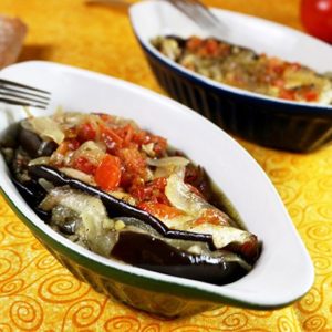 Mediterranean Diet: Baked Eggplant with Caramelized Onions (Central Greece)
