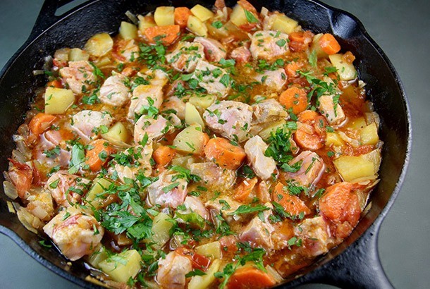 Turkish Tuna Filet Soup with Potatoes, Carrots and Parsley
