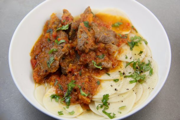 Mediterranean Diet Recipes: Beef Cacciatore with Croxetti pasta