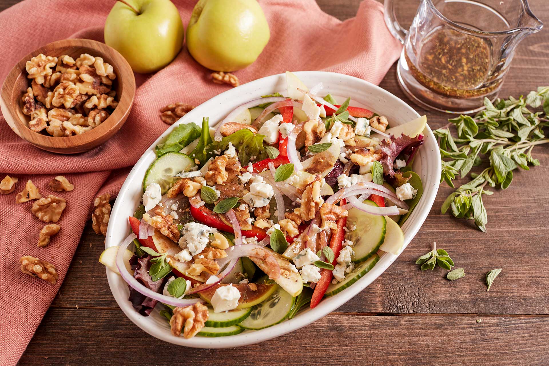 Apple, Walnut and Gorgonzola Salad with Dijon Vinaigrette