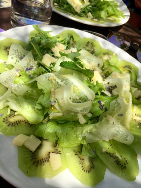Mediterranean Diet: Kiwi Salad from Restaurant in Italy