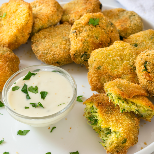 Zucchini Fritters with Feta, Cheddar, Mint and Parsley article