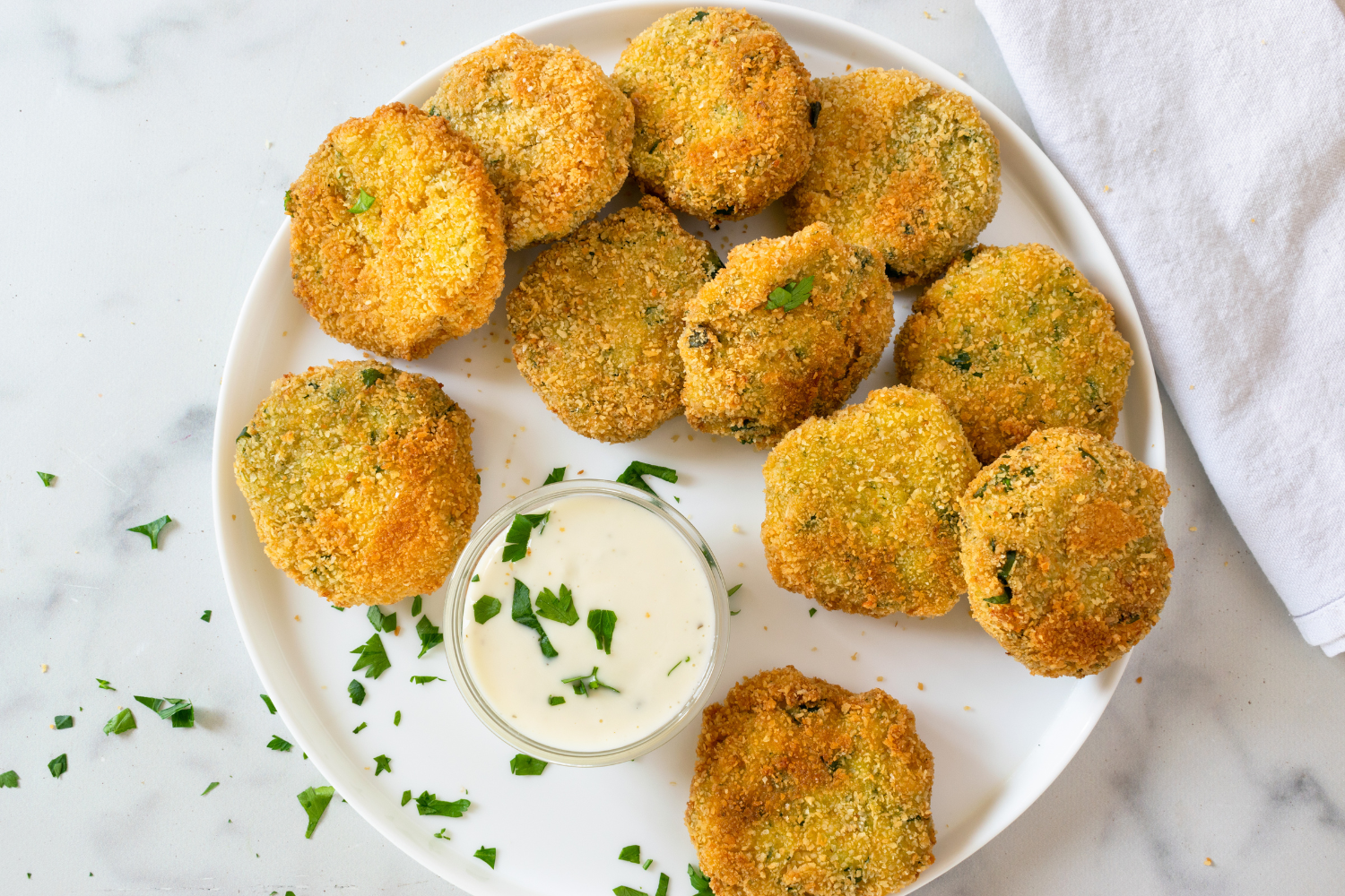 Zucchini Fritters with Feta, Cheddar, Mint and Parsley