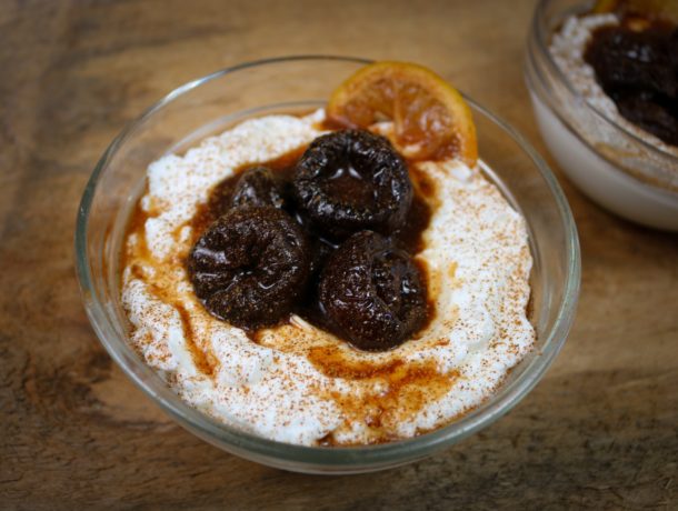 Mediterranean Diet Recipes: Stewed Prunes with Greek Yogurt and Cinnamon