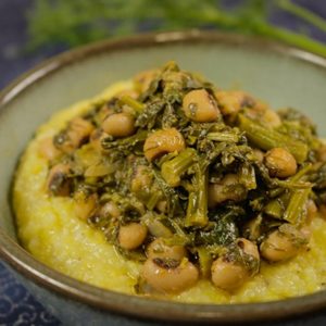 Mediterranean Diet Recipes: Beans and Greens with Polenta