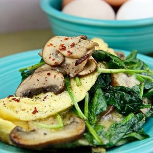 Spinach and Mushroom Omelet: Mediterranean Diet Breakfast