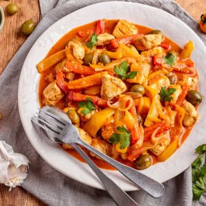 Instant Pot - Moroccan Chicken Tagine with Green Olives, Peppers and Lemon