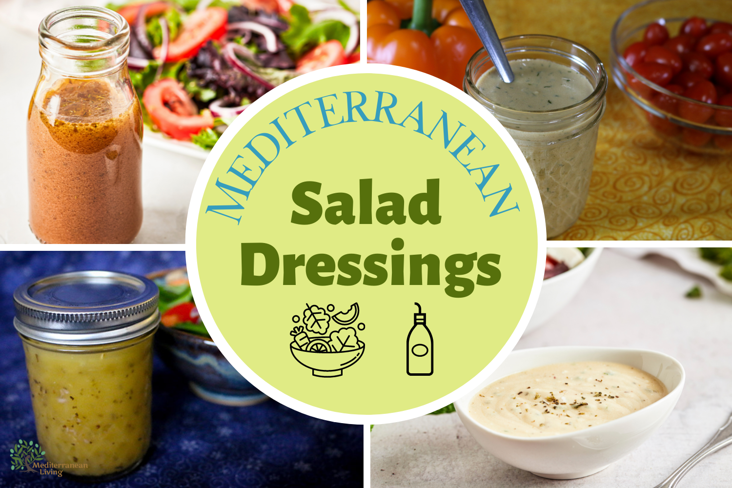 Mediterranean Mason Jar Salad with Tahini Yogurt Dressing