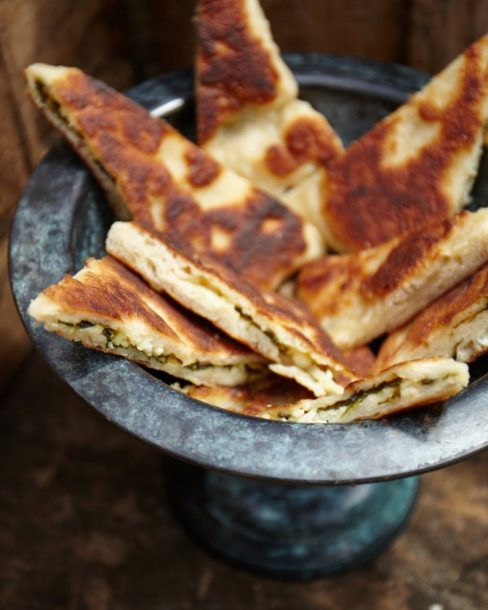 Turkish Flat Bread with Spinach and Feta