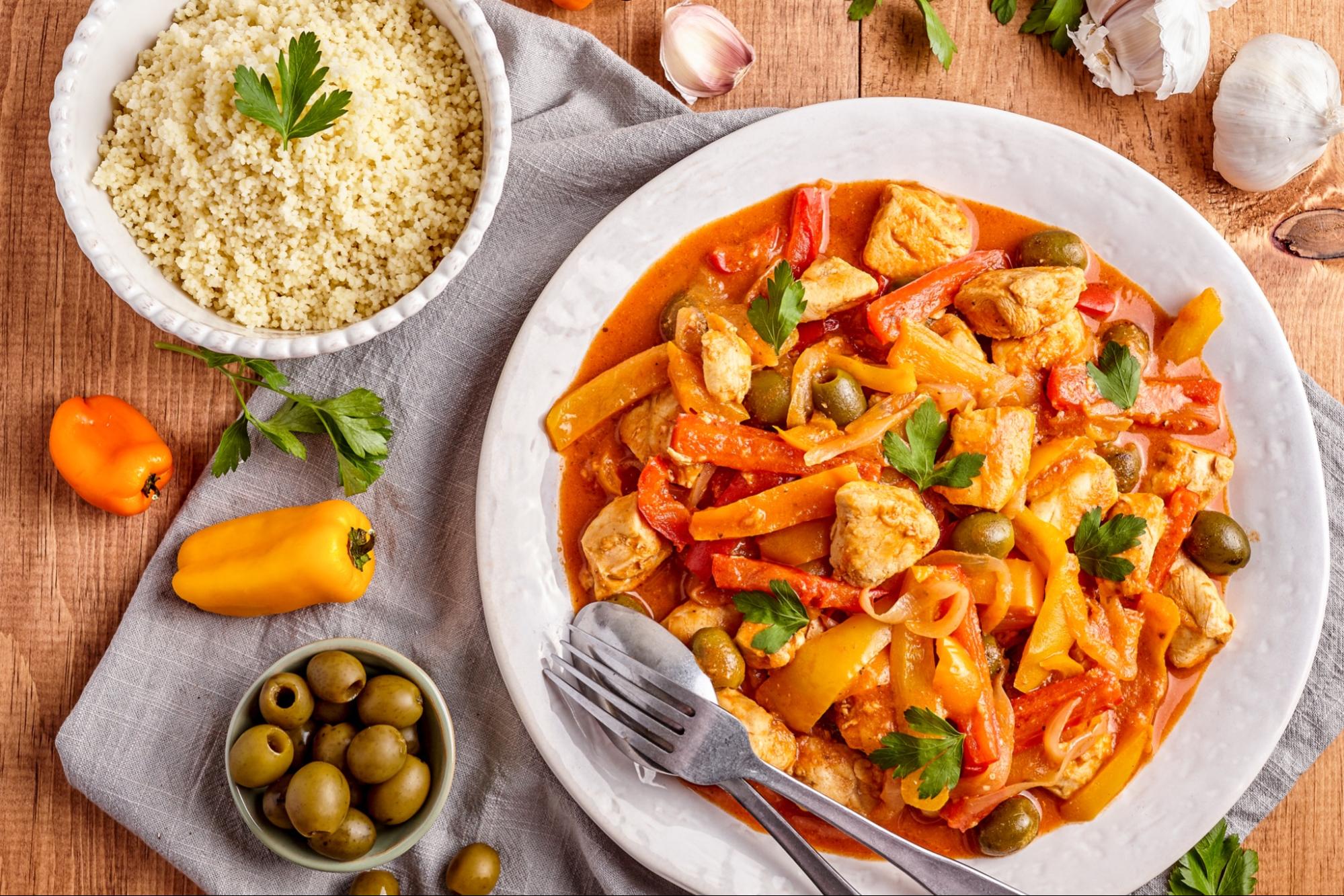 Instant Pot - Moroccan Chicken Tagine with Green Olives, Peppers and Lemon