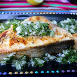 Grilled Swordfish with Lemon Parsley Topping