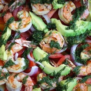 Grilled Shrimp Salad with Fresh Dill Dressing