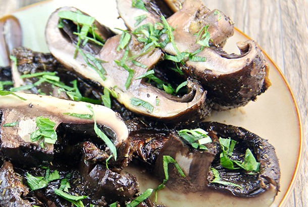 Grilled Portobello Mushrooms with Garlic Balsamic Marinade