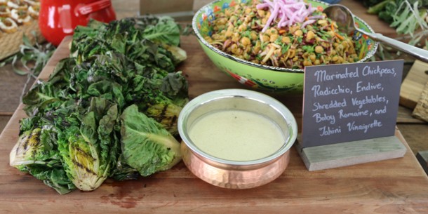 baby romaine with tahini vinaigrette