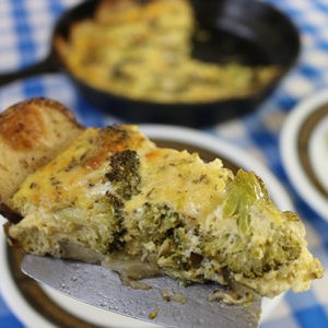 Broccoli Quiche with Roasted Potato Crust