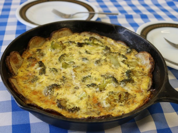 Broccoli Quiche with Roasted Potato Crust