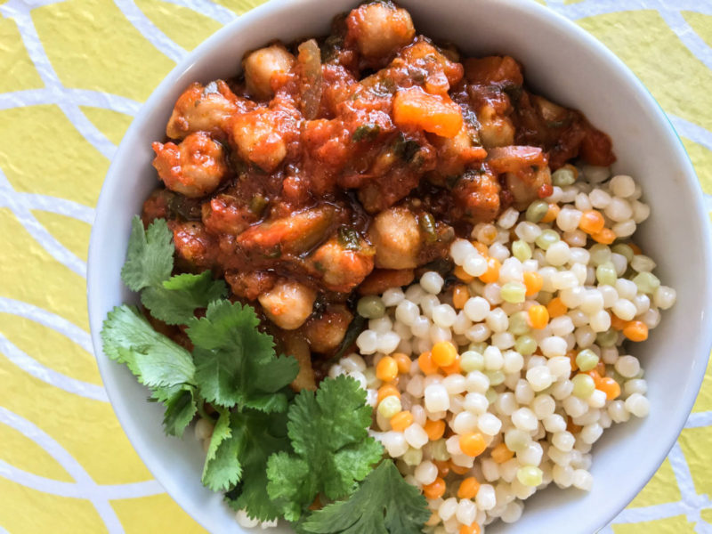 Slow Cooker Moroccan Chickpea Stew with Couscous