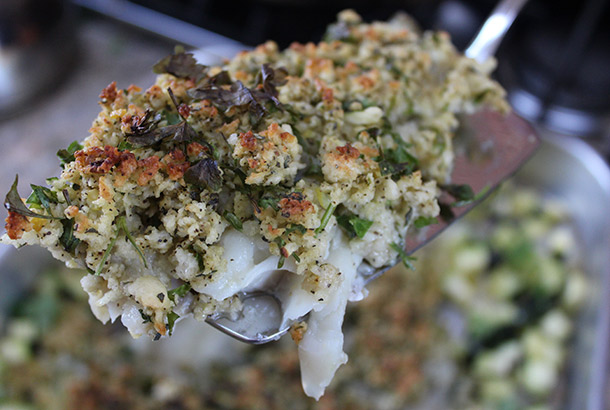 Sheet Pan Baked Haddock with Panko Herb Crust