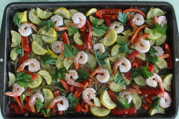 sheet pan shrimp scampi