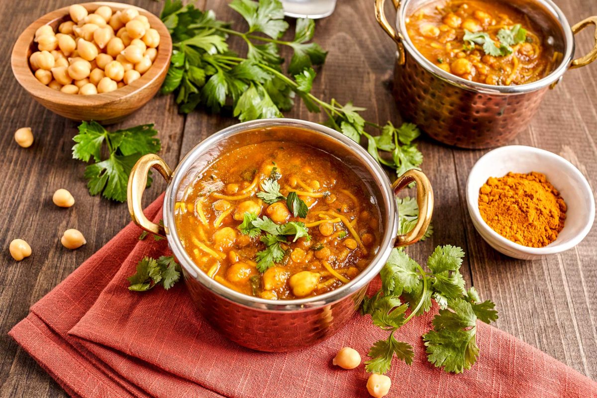 Moroccan Harira (Lentil, Chickpea and Tomato Soup)