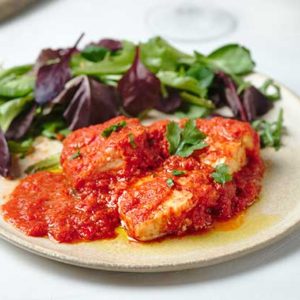 Cod with Tomato Sauce (Bacalao a la riojana - Spain)