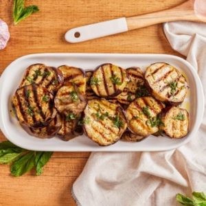 Grilled Eggplant Recipe with Mint and Garlic