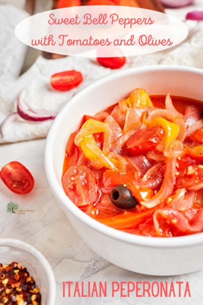 Peperonata (Sweet Bell Peppers with Tomatoes and Olives)