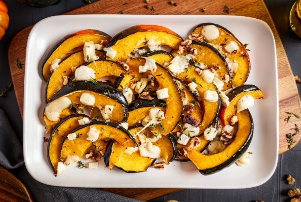 Roasted Pumpkin with Blue Cheese and Walnuts (Italy)