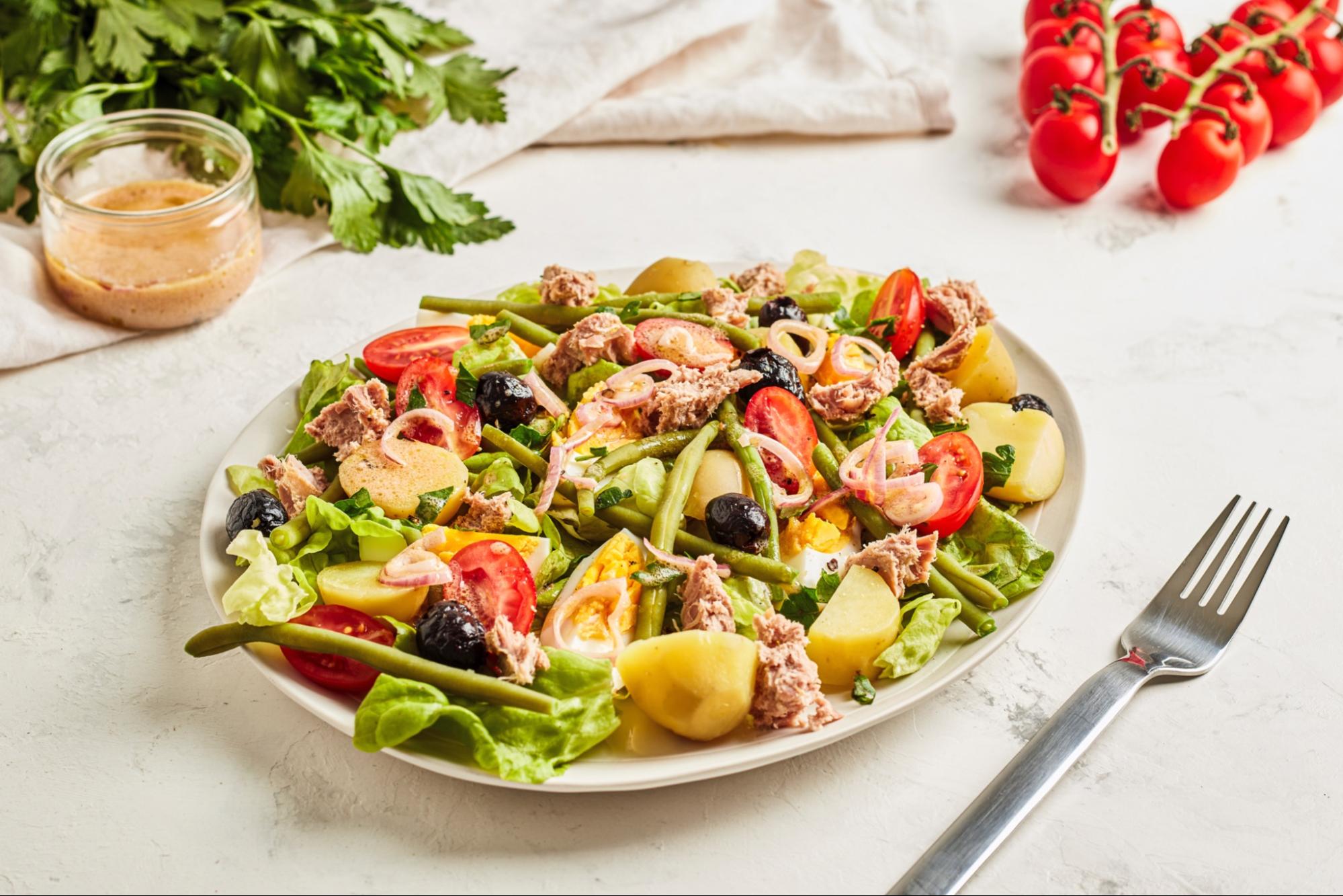 Salad Nicoise with Tuna, Potato and Egg (France)