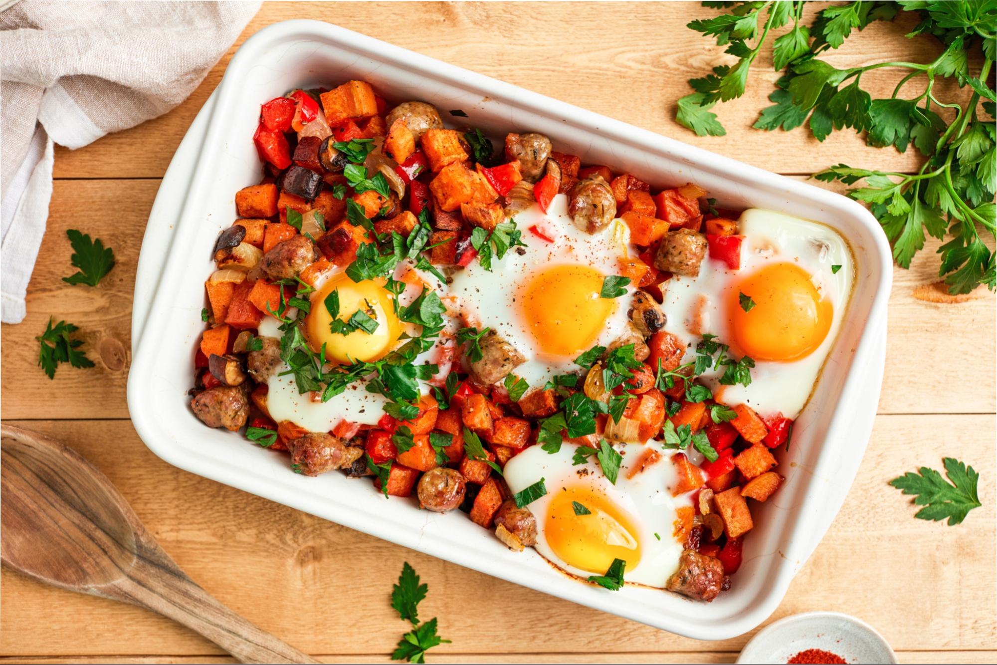 sweet potato hash with eggs