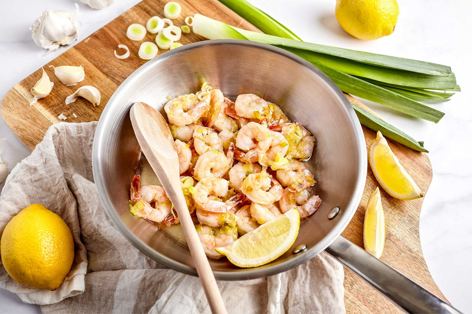 Sizzling Lemon Garlic Shrimp