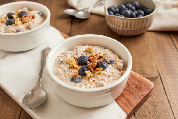 Blueberry Overnight Oats with Greek Yogurt - Mediterranean Living