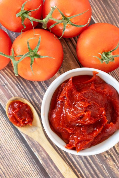 Homemade tomato paste pin